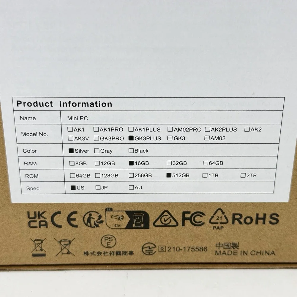 Kamrui GK3 Plus Mini PC N97 16GB RAM 512GB SSD Windows 11 Silver New